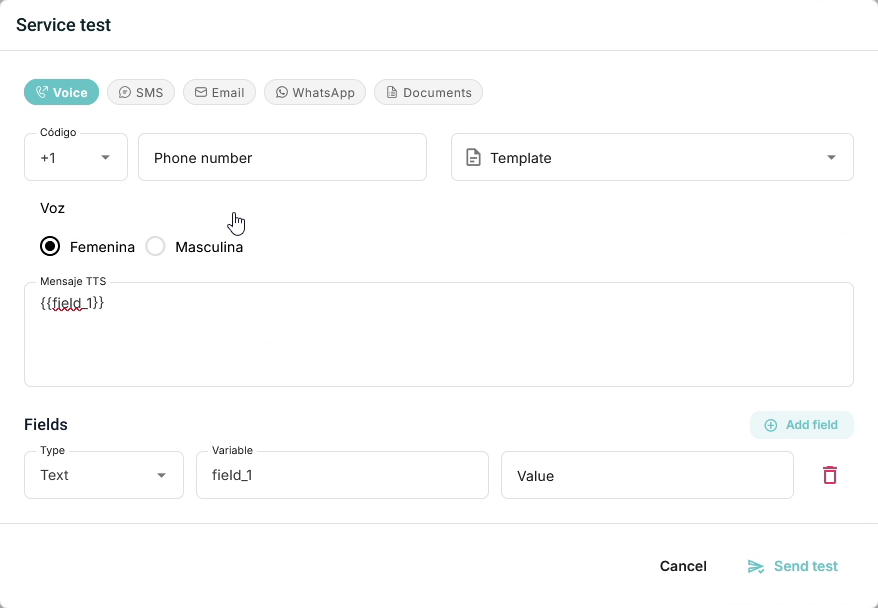 Additional field and TTS variable