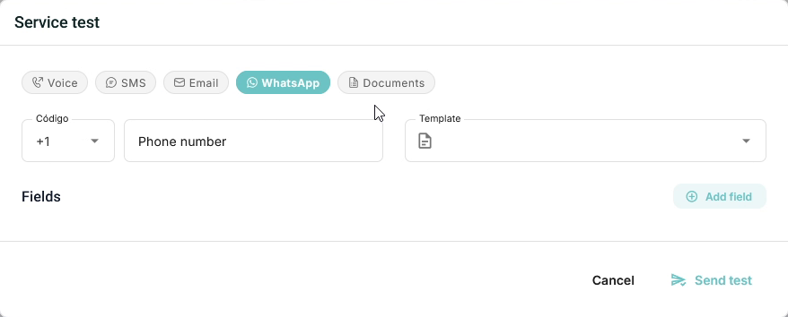 WhatsApp service test